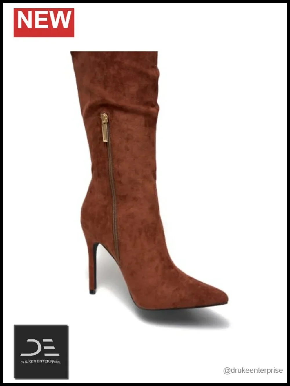 Pointed Toe Thigh High Cowgirl Slouch Boots, 4-inch Stiletto Heel, Lightly